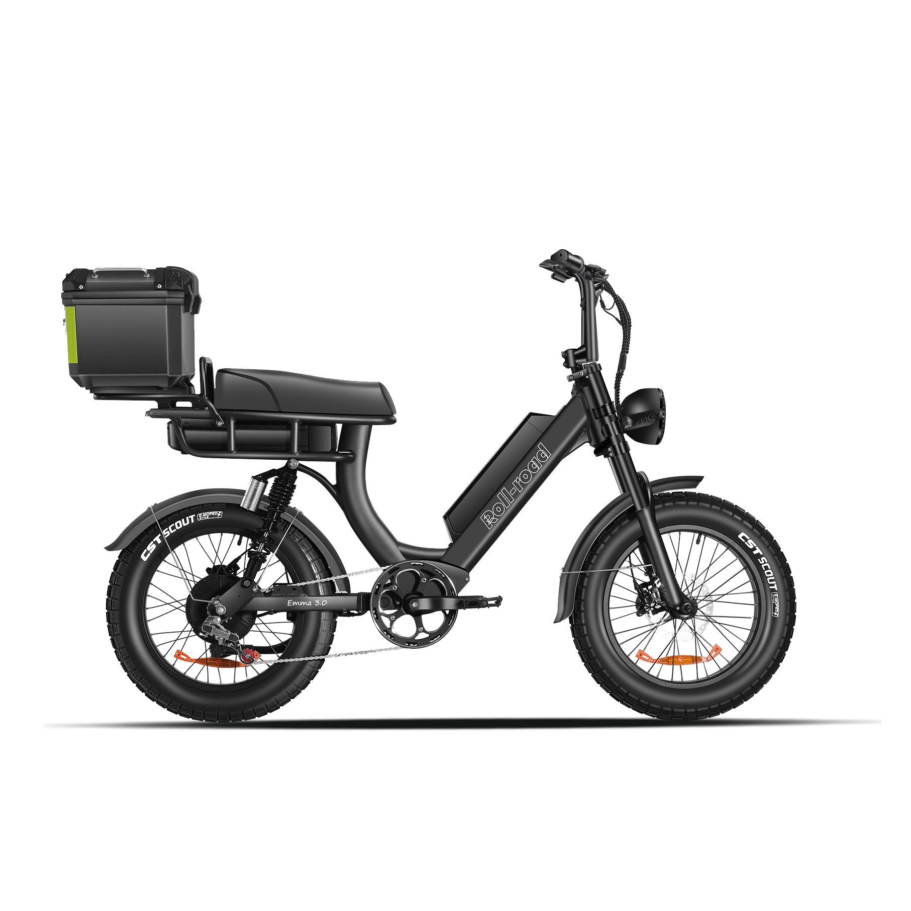 Emma 3.0 Electric Bike Long Range 240km cargo trunk black color - au.roll-road.com