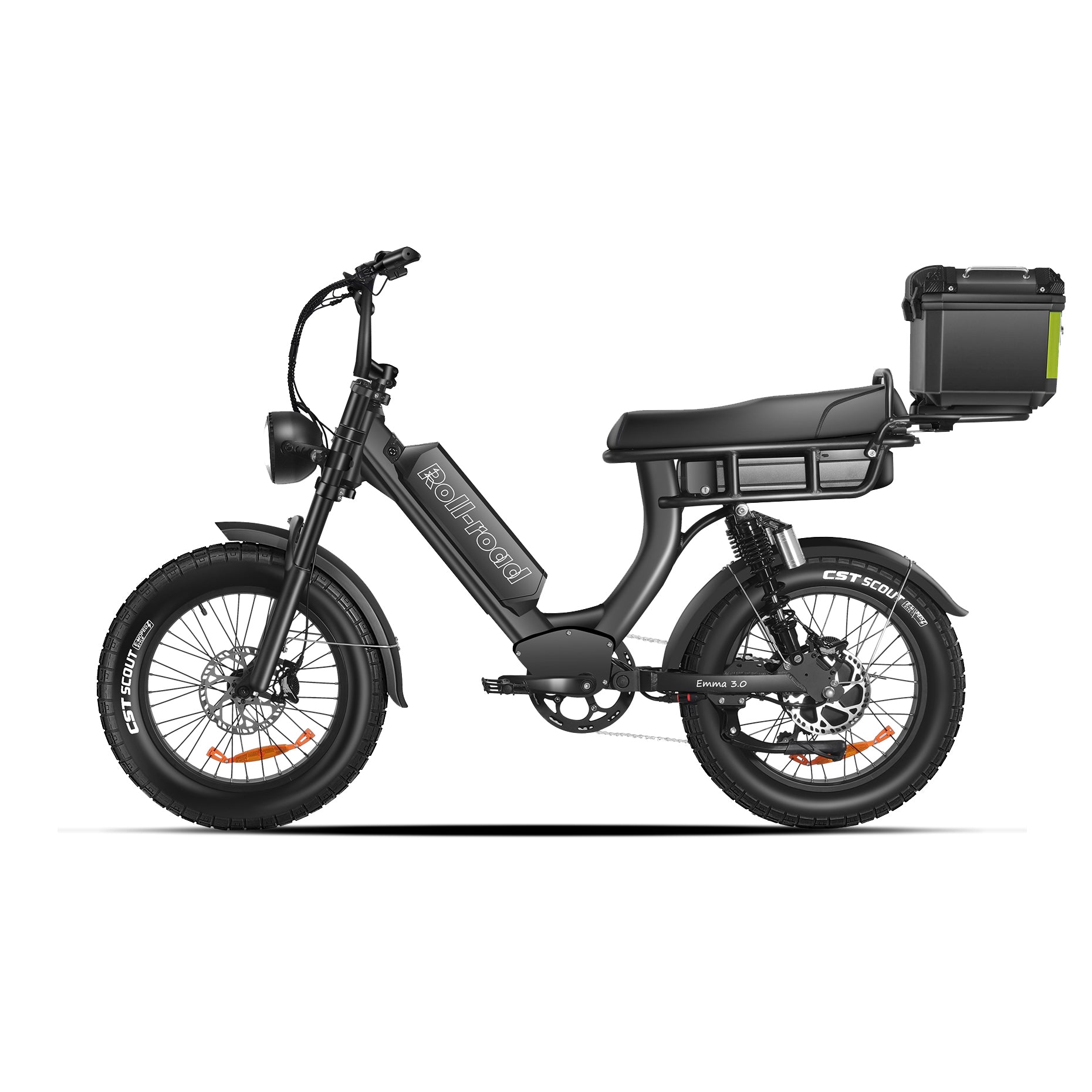 Emma 3.0 Electric Bike Long Range 240km 2-person Seat cargo trunk black color - au.roll-road.com