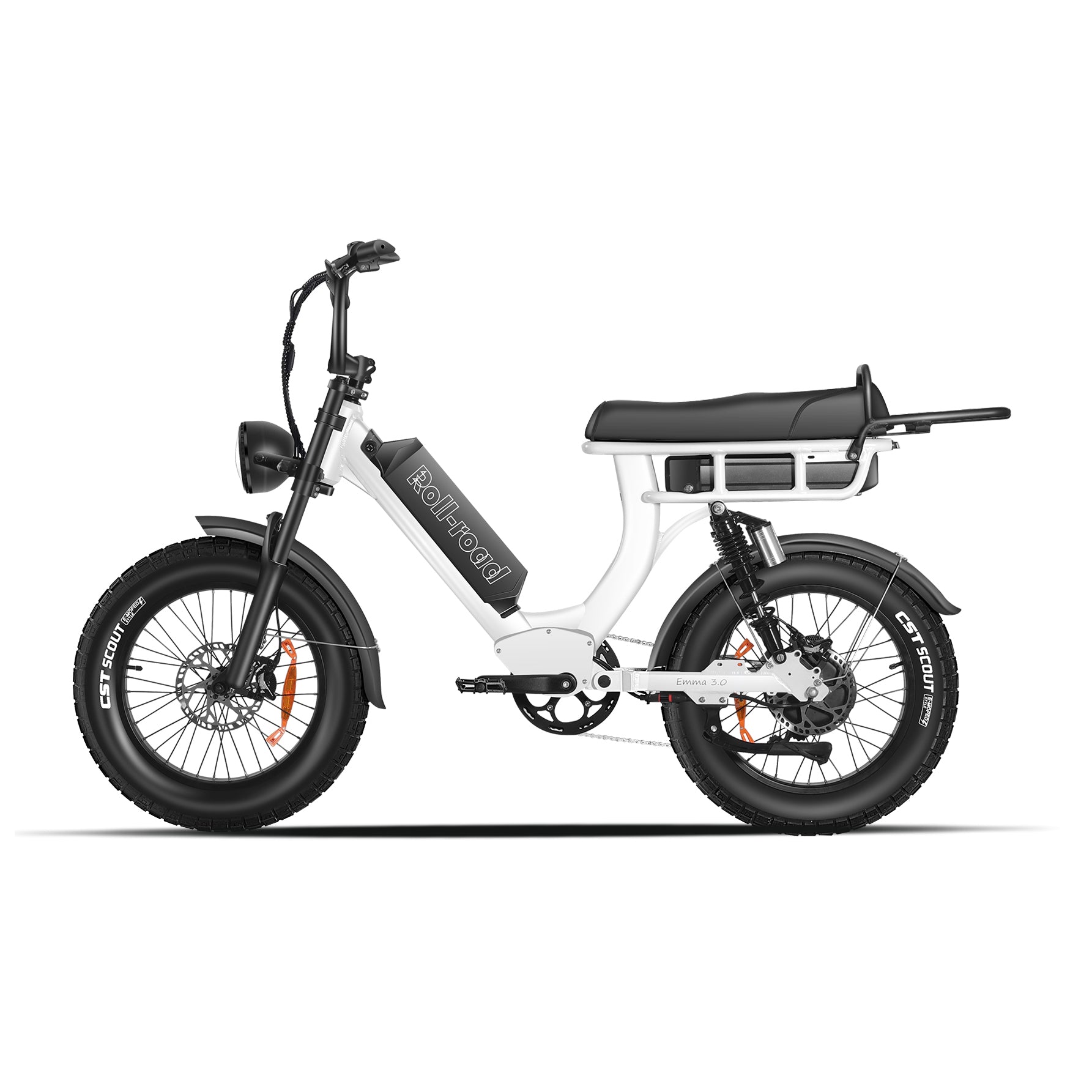 Emma 3.0 Electric Bike Long Range 240km 2-person Seat white color - au.roll-road.com