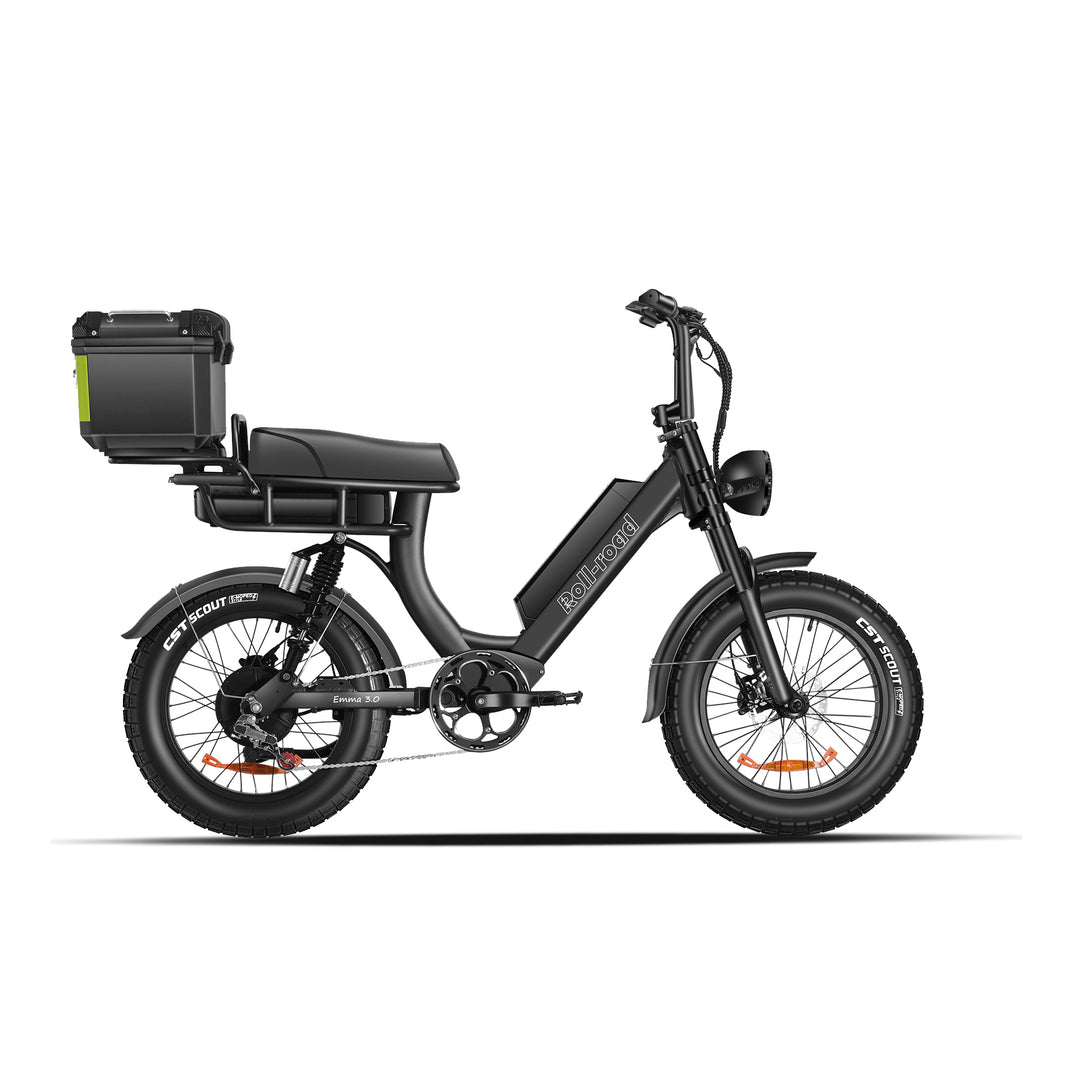 Emma 3.0 Electric Bike Long Range Dual-Battery cargo trunk black color - au.roll-road.com