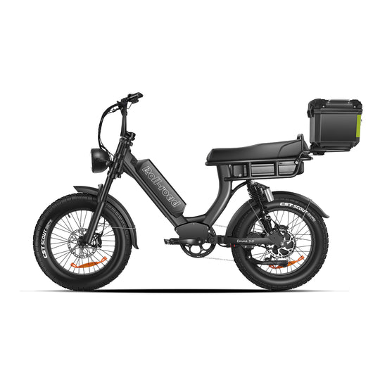 Emma 3.0 Electric Bike Long Range Dual-Battery 2-person Seat cargo trunk black color - au.roll-road.com