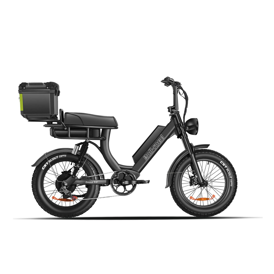 Emma 3.0 Electric Bike Long Range cargo trunk black color - au.roll-road.com