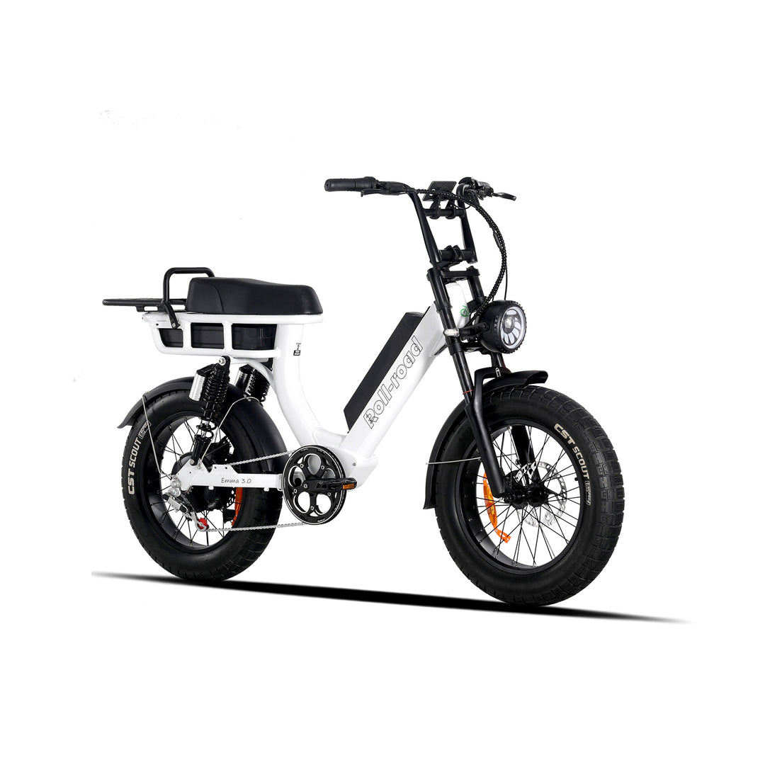 Emma 3.0 Electric Bike Long Range Dual-Battery white color - au.roll-road.com